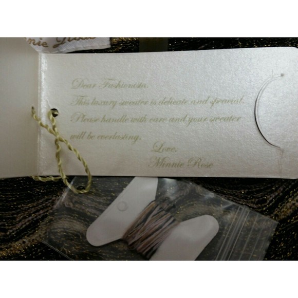 Minnie Rose Women's (M) Sleeveless Black, Gold, & Ivory Metallic Knit Deco Dress - Picture 10 of 12